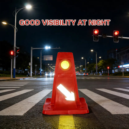 Reflective Traffic Divider Post Lane Separator Direction Arrow Roadwork Durable - Red