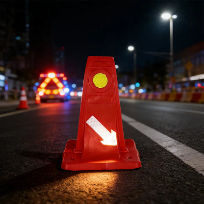 Reflective Traffic Divider Post Lane Separator Direction Arrow Roadwork Durable - Red