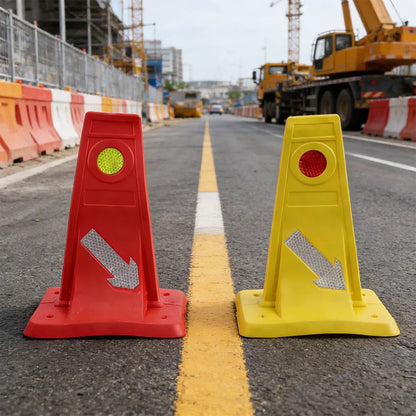 Reflective Traffic Divider Post Lane Separator Direction Arrow Roadwork Durable - Red