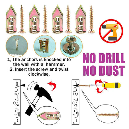 100PCS Self-Drilling Anchors Screws Percussion Expansion Kit -12x30mm/12x40mm - 12x30mm