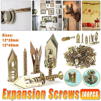 100PCS Self-Drilling Anchors Screws Percussion Expansion Kit -12x30mm/12x40mm - 12x40mm