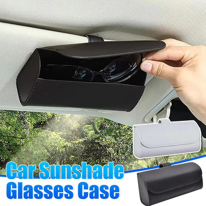 Car Glasses Clip Multifunctional Sun Visor Glasses Holder Storage Case Organizer - Black