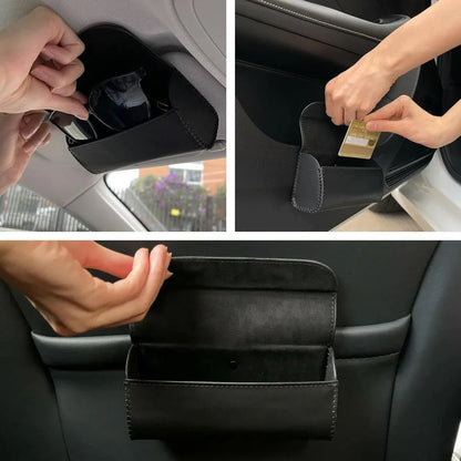 Car Glasses Clip Multifunctional Sun Visor Glasses Holder Storage Case Organizer - Black