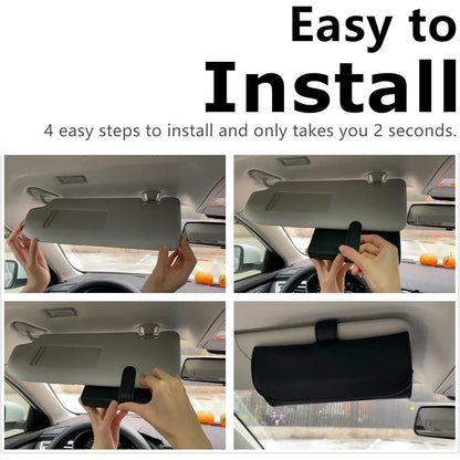 Car Glasses Clip Multifunctional Sun Visor Glasses Holder Storage Case Organizer - Black