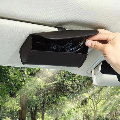 Car Glasses Clip Multifunctional Sun Visor Glasses Holder Storage Case Organizer - Black