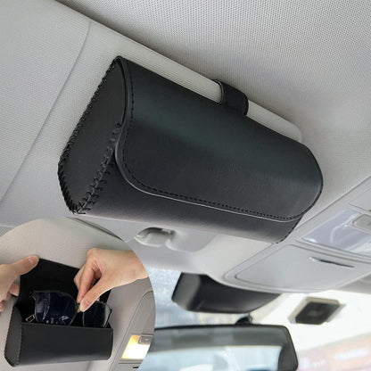 Car Glasses Clip Multifunctional Sun Visor Glasses Holder Storage Case Organizer - Grey
