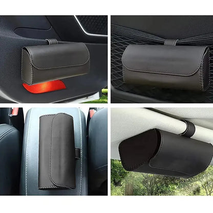 Car Glasses Clip Multifunctional Sun Visor Glasses Holder Storage Case Organizer - Grey