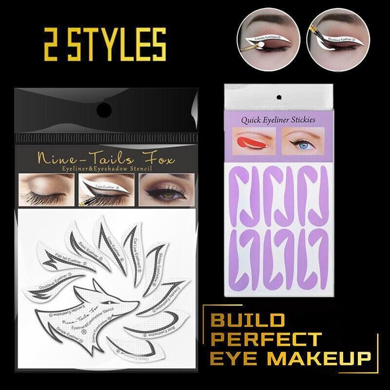 Eyeliner Eyeshadow Stencil Set Eye Makeup Fox Template Non-Woven 12 Styles Cards - B (4PCS)