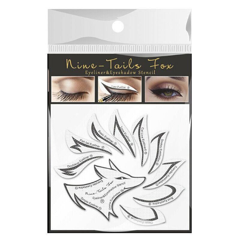 Eyeliner Eyeshadow Stencil Set Eye Makeup Fox Template Non-Woven 12 Styles Cards - B (4PCS)