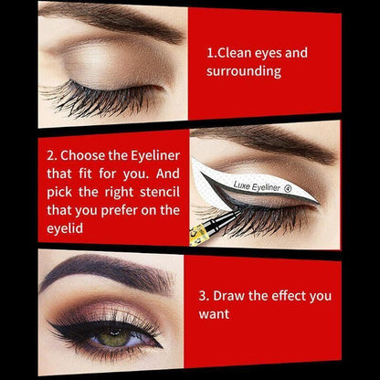Eyeliner Eyeshadow Stencil Set Eye Makeup Fox Template Non-Woven 12 Styles Cards - B (4PCS)