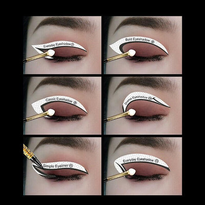 Eyeliner Eyeshadow Stencil Set Eye Makeup Fox Template Non-Woven 12 Styles Cards - B (4PCS)
