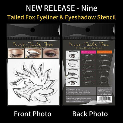 Eyeliner Eyeshadow Stencil Set Eye Makeup Fox Template Non-Woven 12 Styles Cards - B (4PCS)