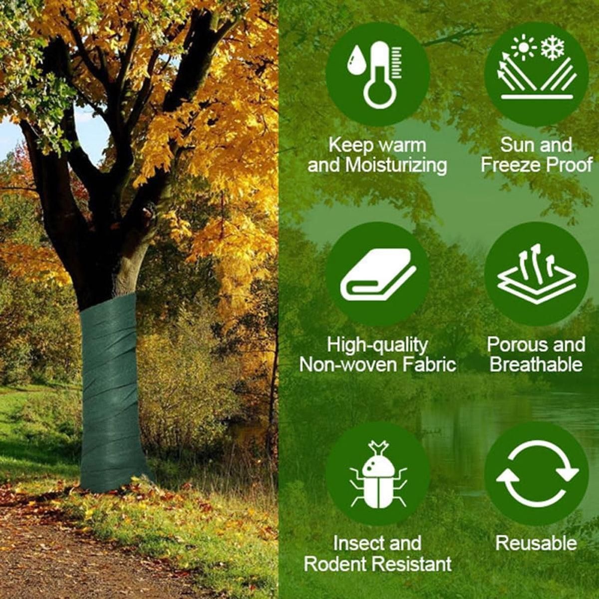 2pcs Tree Cold Protection Wrap Insulating Cloth Warming Cover Winter Gardening