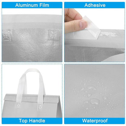 50pcs Thermal Insulation Packing Bag Non Woven Milk Tea Cake Food Storage Bag - Kraft-27x12x10cm