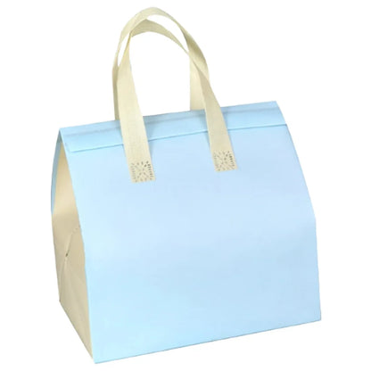 50PCS Blue Takeaway Packaging Bags with Handles and Self-Adhesive Seal - L