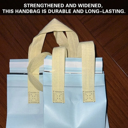 50PCS Blue Takeaway Packaging Bags with Handles and Self-Adhesive Seal - L