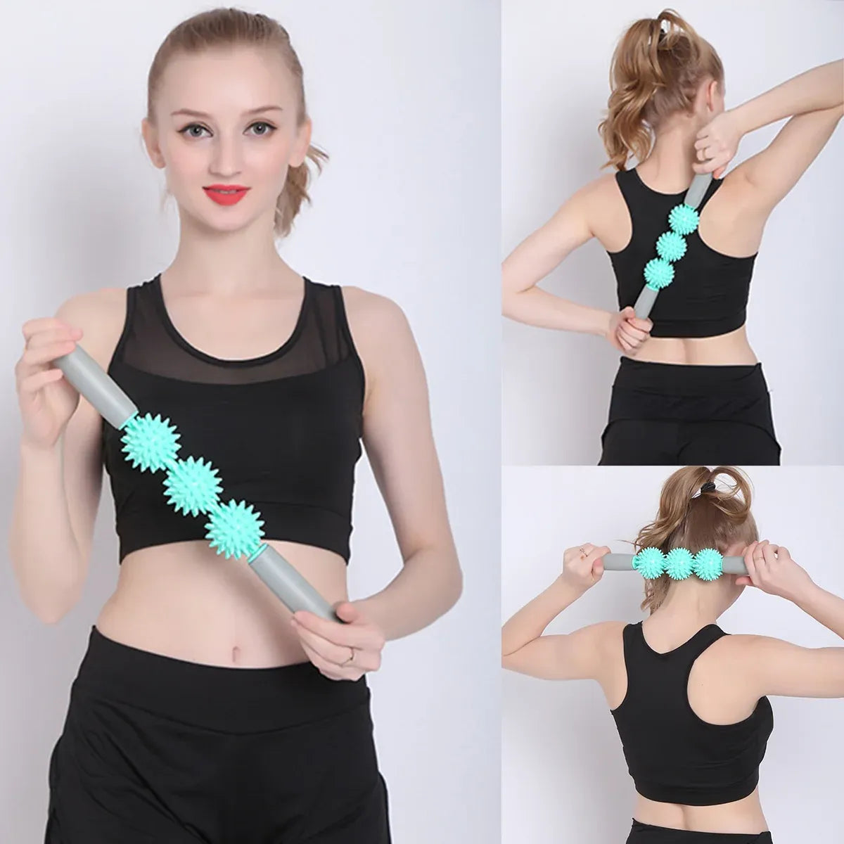 Massage Exercise Roller Yoga Stick for Muscle Fitness Home Gym - Blue