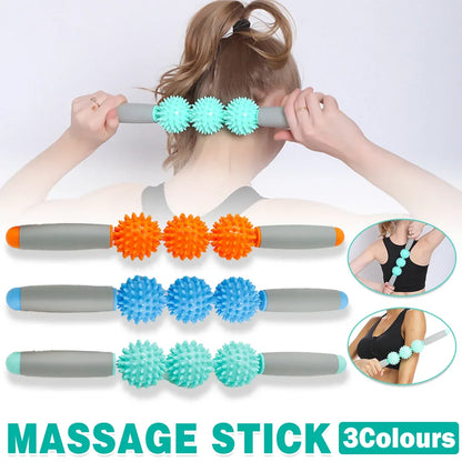 Massage Exercise Roller Yoga Stick for Muscle Fitness Home Gym - Green