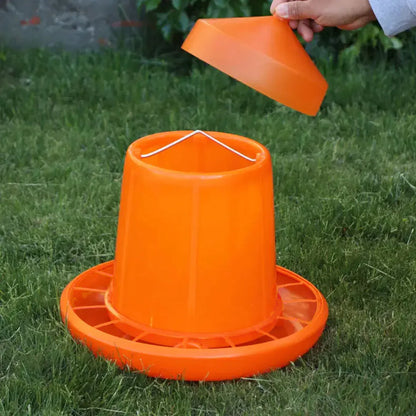 Chicken Feeder Trough Food Bowl Feed Pail Large Capacity for Poultry Coop Farm