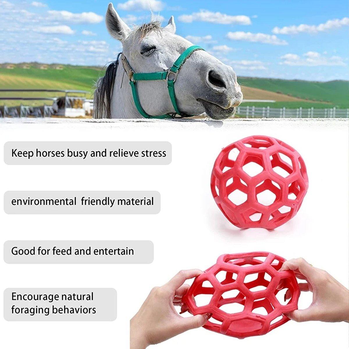 Hanging Hay Feeders Stable Feed Polo Feeding Balls Toy for Horses and Livestock - Blue