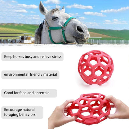 Hanging Hay Feeders Stable Feed Polo Feeding Balls Toy for Horses and Livestock - Blue