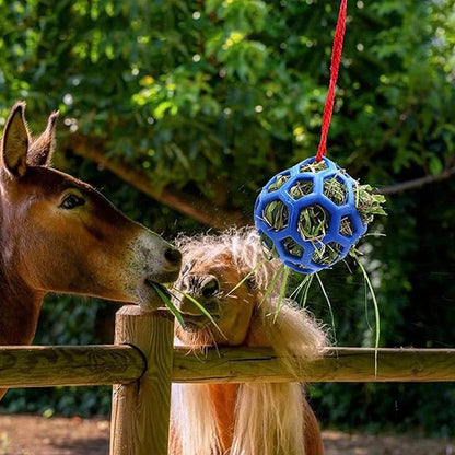 Hanging Hay Feeders Stable Feed Polo Feeding Balls Toy for Horses and Livestock - Blue