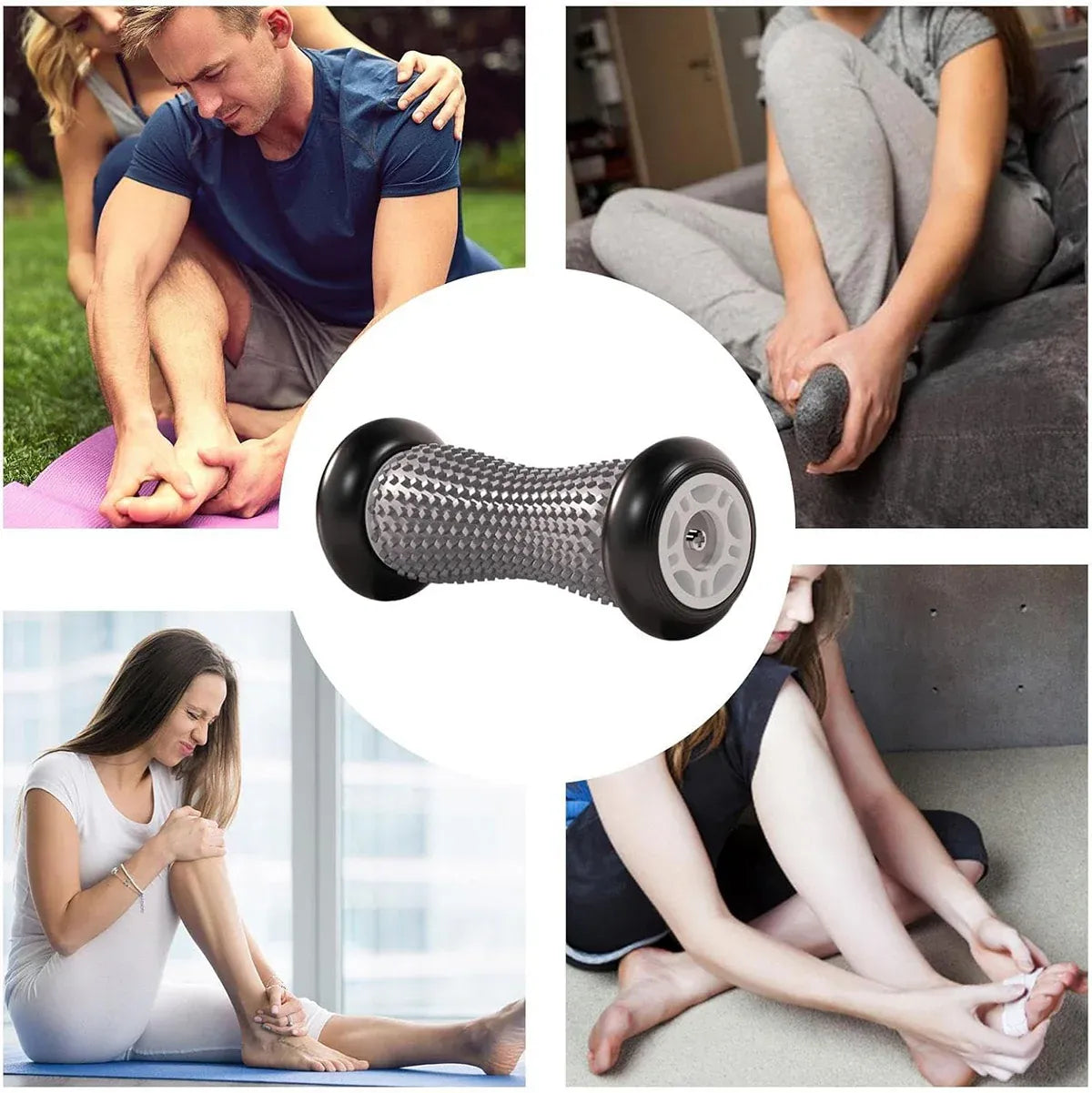 Foot Massage Roller Muscle Relaxation Arch Care Yoga Fitness Tool - Pink