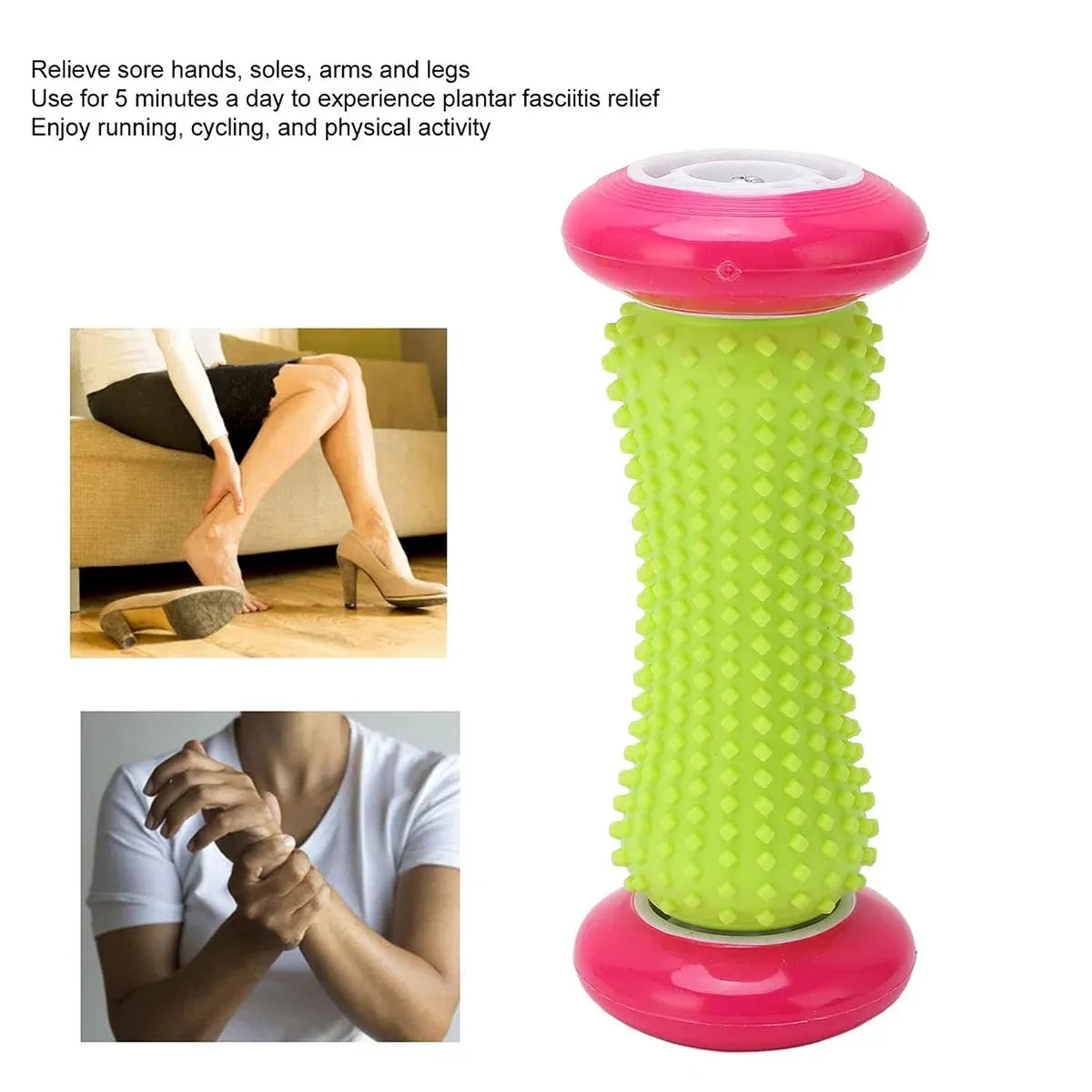 Foot Massage Roller Muscle Relaxation Arch Care Yoga Fitness Tool - Pink
