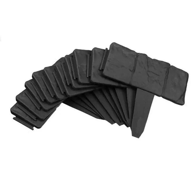 20pcs Garden Fence Edging Plastic Lawn Border for Outdoor Yard Flower Bed - Black