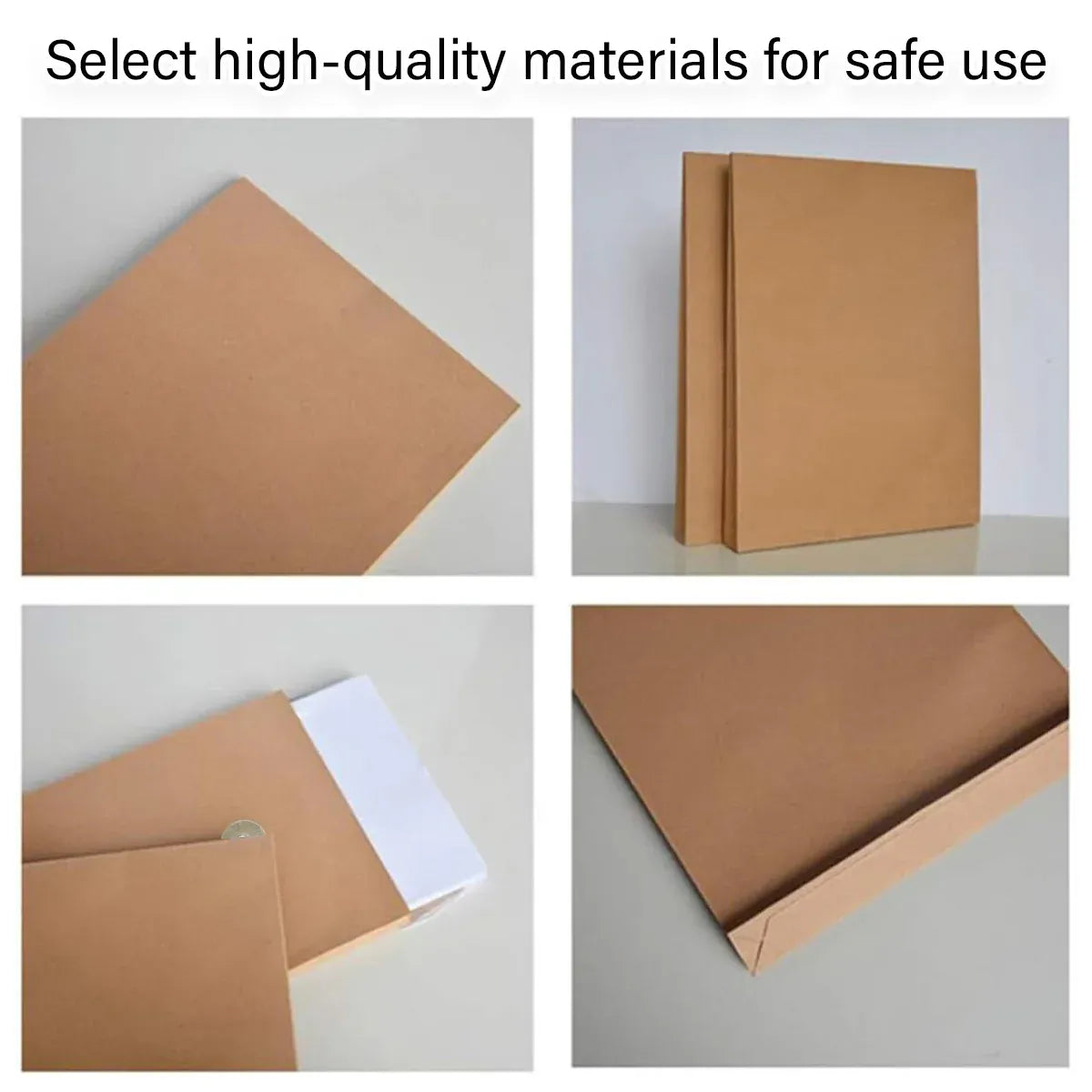 100pcs Kraft Paper File Bag Thickened Office Document Storage Envelope Durable
