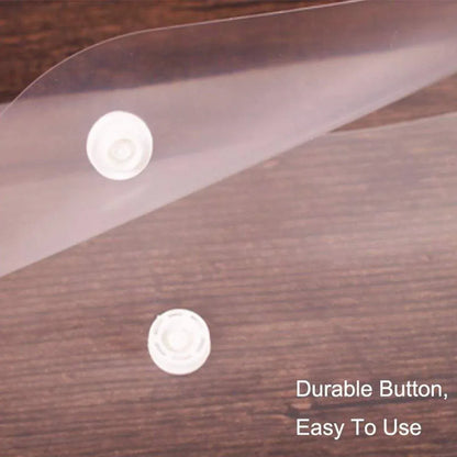 12pcs A4 Plastic File Bag Translucent Document Storage Pouch with Button Closure