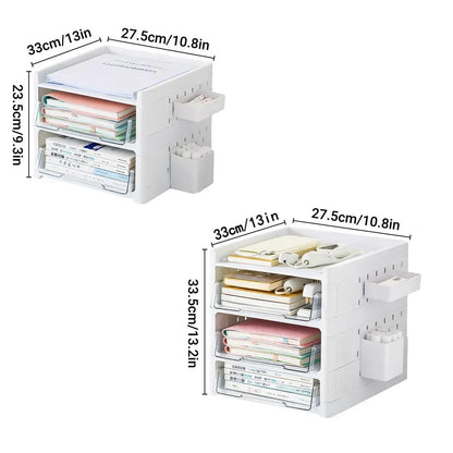 Desktop Pegboard Drawer Storage Shelf Multi Layer Home Office Desk Organiser - 3-Layer
