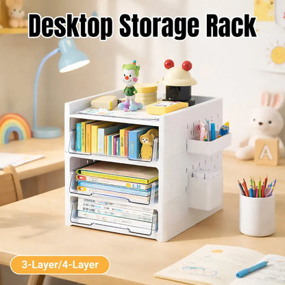 Desktop Pegboard Drawer Storage Shelf Multi Layer Home Office Desk Organiser - 3-Layer