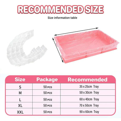 50Pcs Rabbit Cage Liners Disposable Plastic Mat Films Hamster Cage Cleaning Pad - XXL-50PCS
