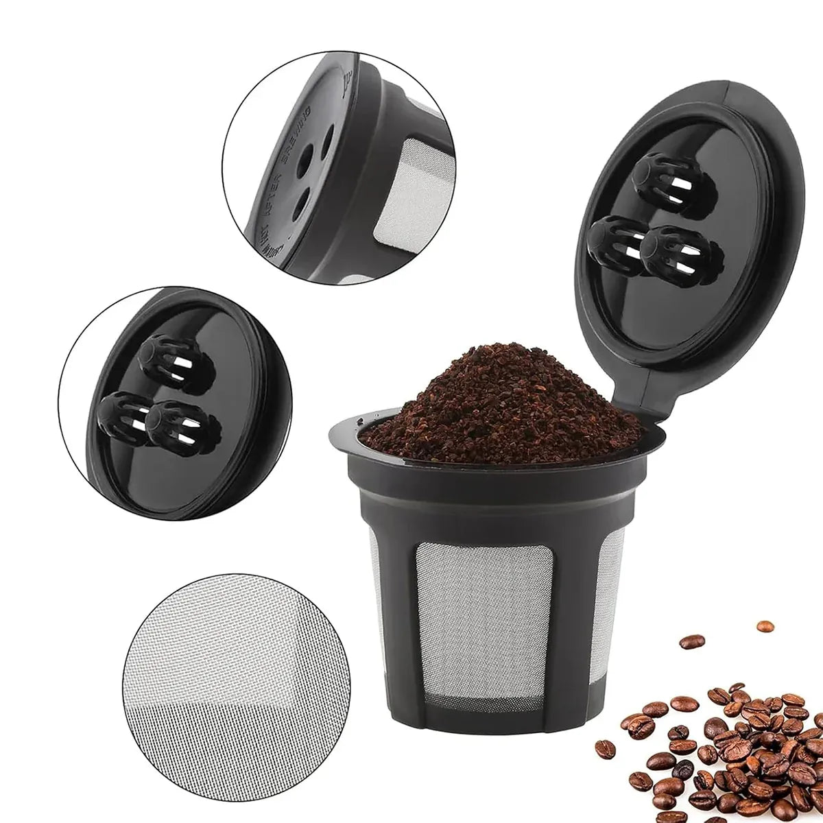 Coffee Machine Filter Standard Model Golden 304 Stainless Steel Outlet Funnel