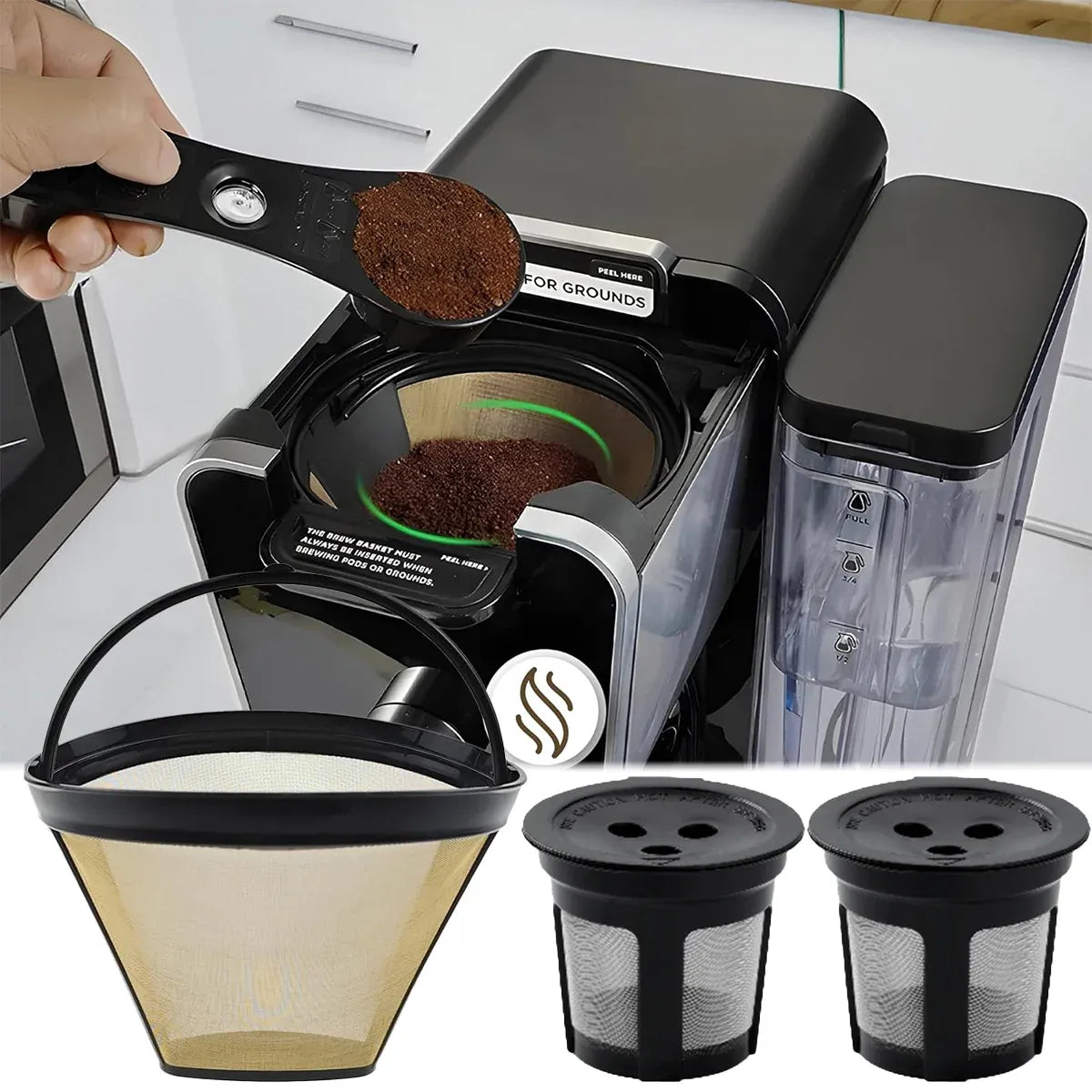 Coffee Machine Filter Standard Model Golden 304 Stainless Steel Outlet Funnel