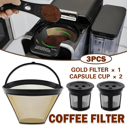 Coffee Machine Filter Standard Model Golden 304 Stainless Steel Outlet Funnel