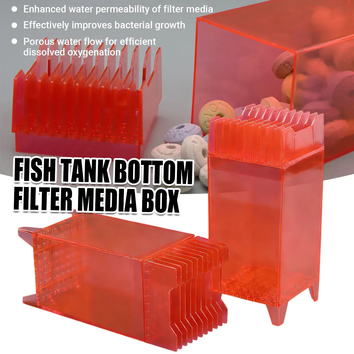 Aquarium Sump Filter Media Box Bacteria Cultivation Filtration Box Durable
