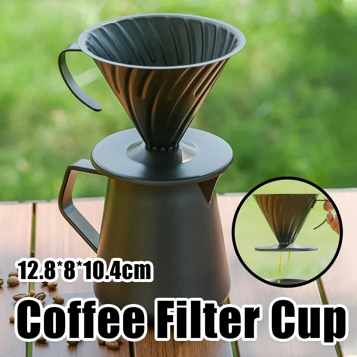 Stainless Steel Coffee Pot Filter Cup with Handle for Stovetop Espresso Maker