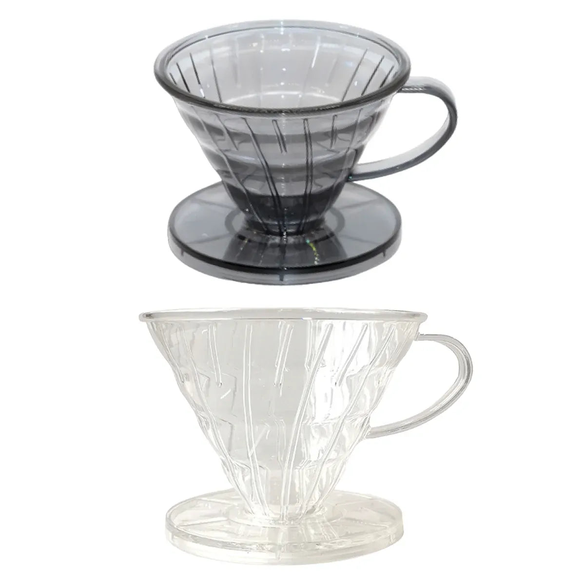 Household Hand Drip Coffee Filter Cup Reusable Plastic Cone Shaped HeatResistant - Grey