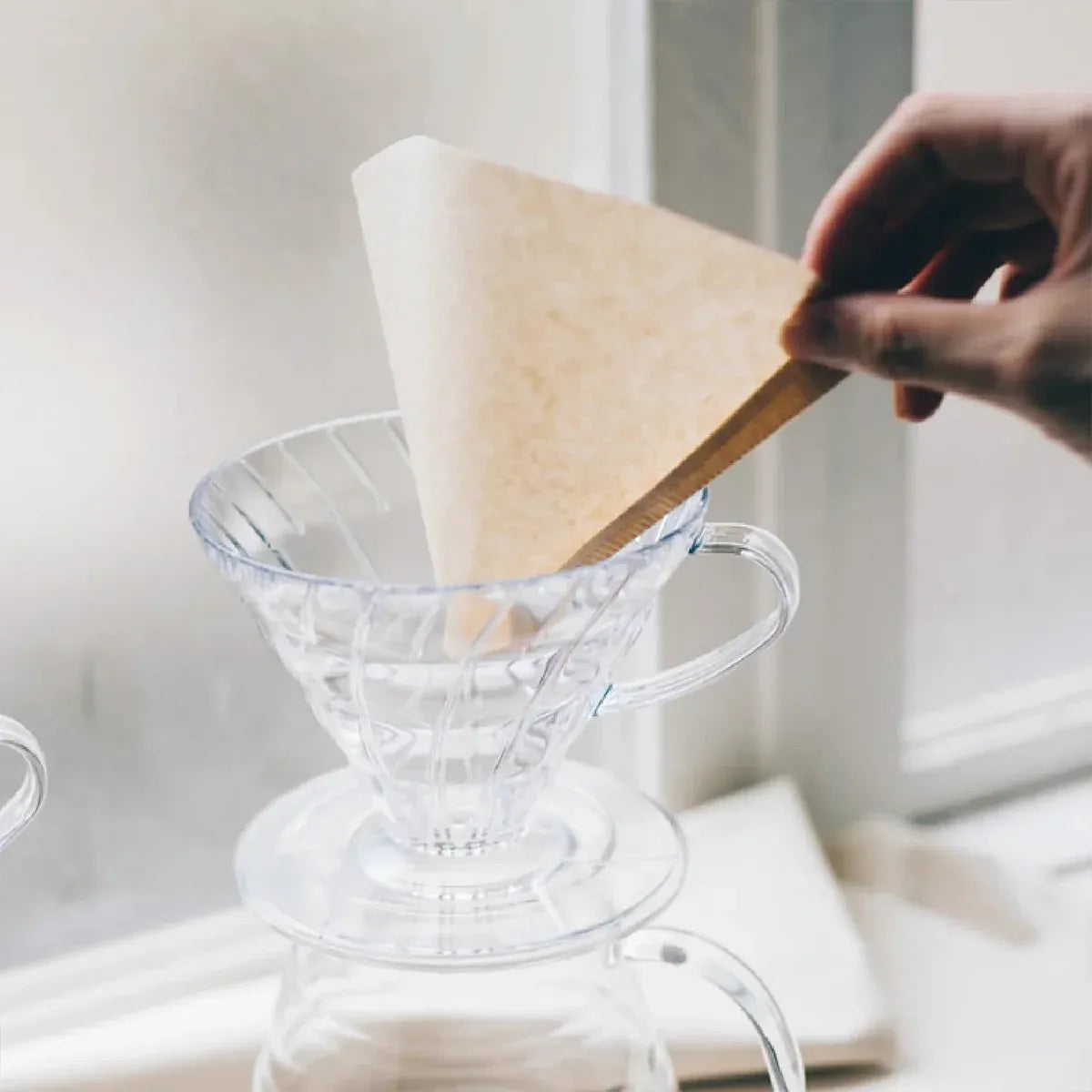 Household Hand Drip Coffee Filter Cup Reusable Plastic Cone Shaped HeatResistant - Grey