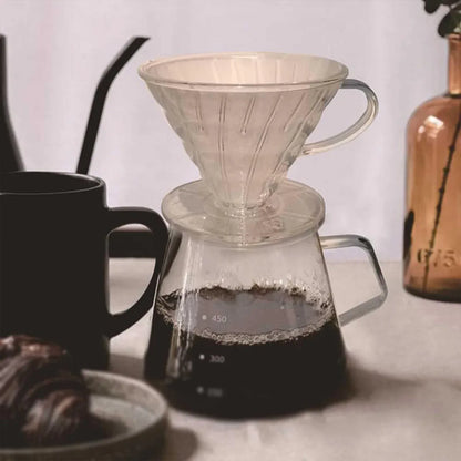 Household Hand Drip Coffee Filter Cup Reusable Plastic Cone Shaped HeatResistant - Grey