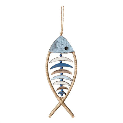 Fish Shaped Wall Hanging Decor Small Nautical Style Home Decoration Art Ornament - Fish head bone