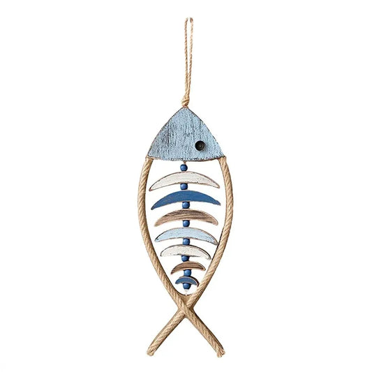 Fish Shaped Wall Hanging Decor Small Nautical Style Home Decoration Art Ornament - Fish head bone