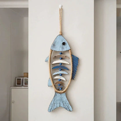 Fish Shaped Wall Hanging Decor Small Nautical Style Home Decoration Art Ornament - Fish head bone