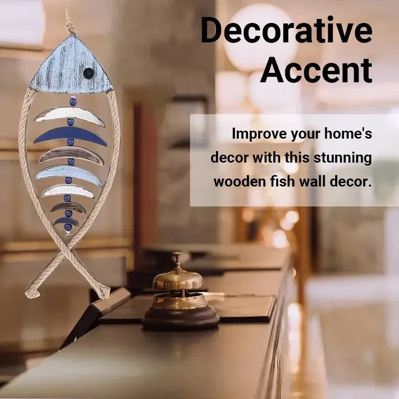 Fish Shaped Wall Hanging Decor Small Nautical Style Home Decoration Art Ornament - Fish head bone