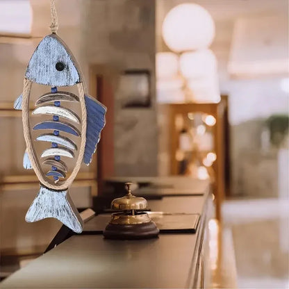 Fish Shaped Wall Hanging Decor Small Nautical Style Home Decoration Art Ornament - Fish head bone