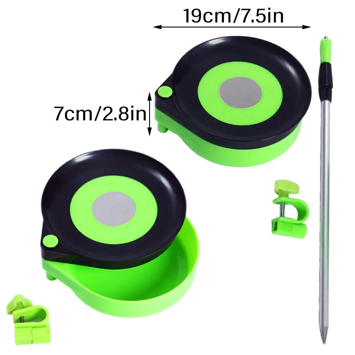Magnetic Bait Tray Centre Fishing Tackle Box Feeder Holder for Carp Angling - With clip