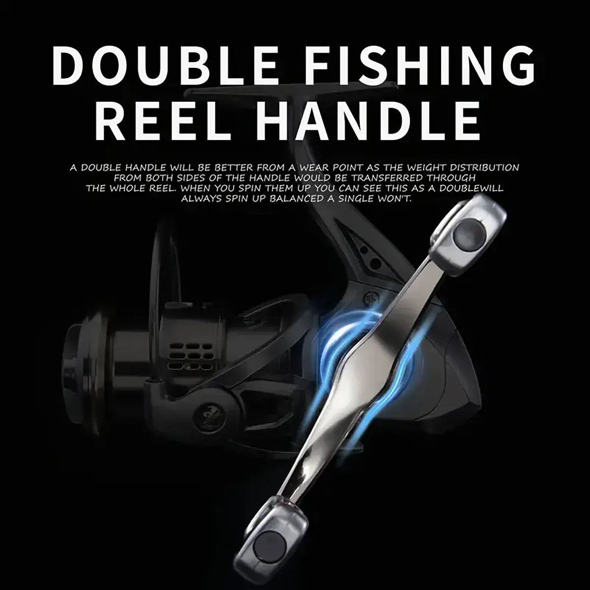 Double Handle Fishing Reel High-Speed Spinning Reel for Freshwater Saltwater - SW2500S