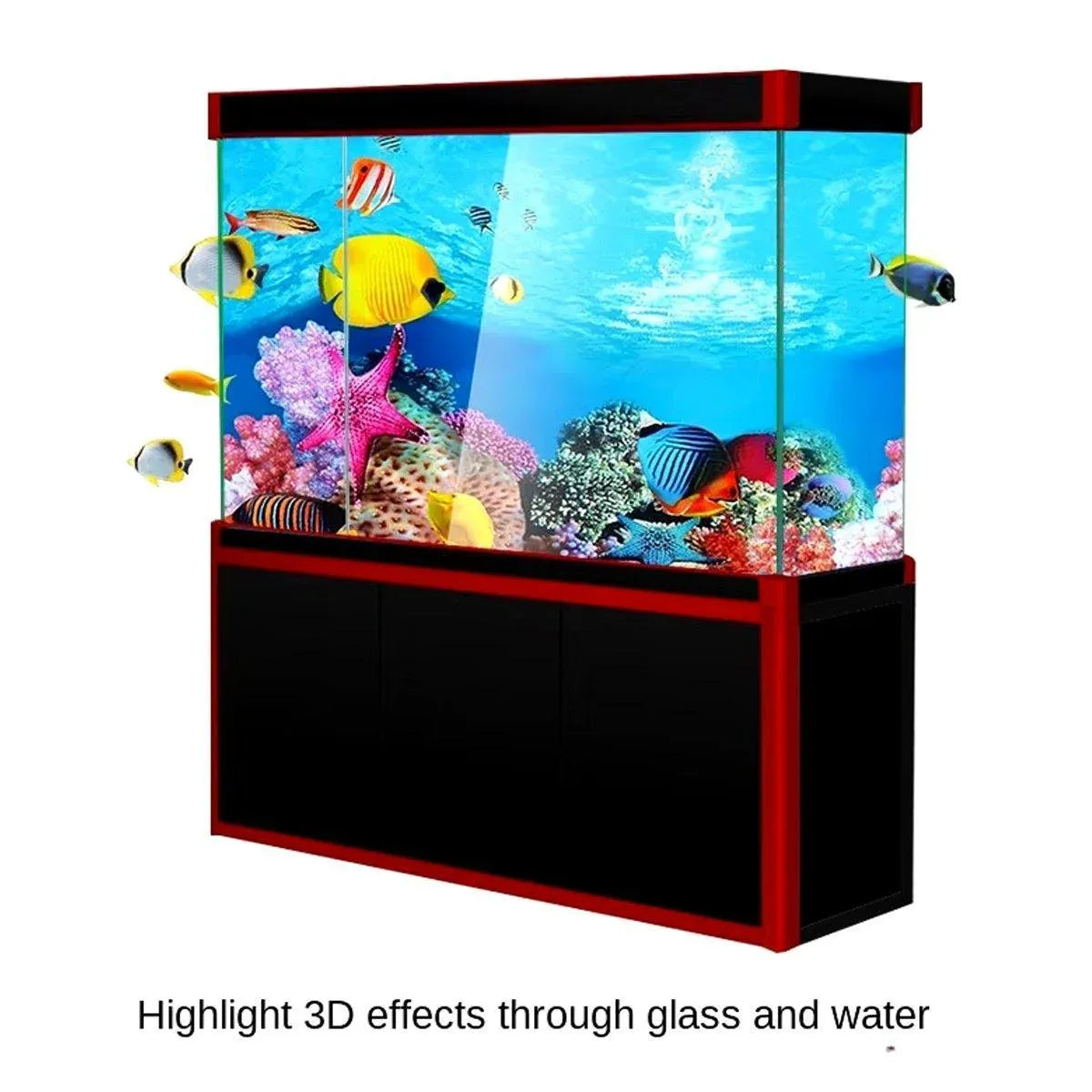 Aquarium Background Fish Tank Wallpaper Double Sided Decoration Sticker Paper - J-50cmx82cm